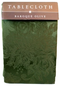 Mantel oblongo barroco vintage verde oliva 70" x 144" cama acebo baño más allá - Imagen 1 de 10