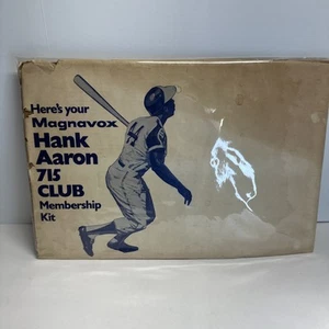 RARE SEALED Magnavox HANK AARON 715 Club Membership Kit | TV Promo Button HR - Picture 1 of 10