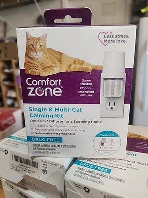 Comfort Zone Single & Multi-Cat Calming Kit Drug Free Plug-In Defuser & Refill. - Image 1 of 4