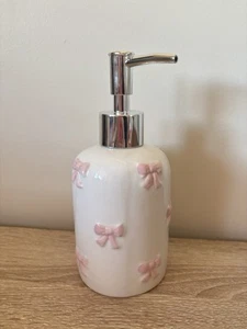 Primark Pink Bow Ceramic Soap Dispenser - Brand New - Picture 1 of 1