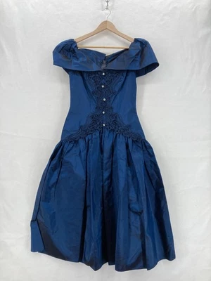 Vintage Alfred Angelo Dress Womens 2/4 Off Shoulder Gothic Renaissance Victorian - Image 1 of 4