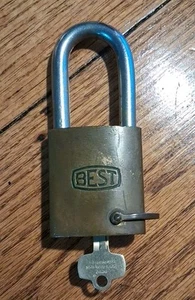 Best Lock Company Brass Vintage Padlock Key A2 - Picture 1 of 6