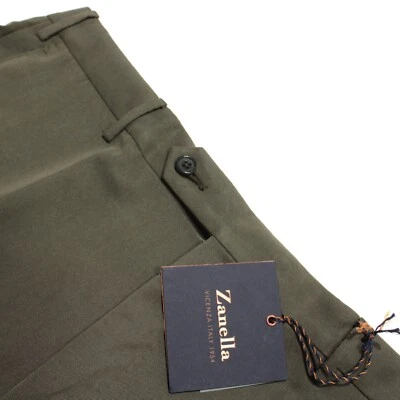 Pantalones de vestir Zanella nuevos con etiquetas talla 36 US Parker en verde liso Lyocell Foto 1 de 4