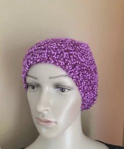 Shiny Had In Pink-Purple Hand Knitted NWOT - Picture 1 of 7