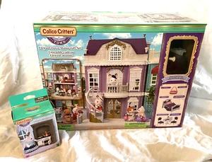Calico Critters Sylvanian Families TOWN MANOR Dollhouse & Furniture + Bonus Set - Picture 1 of 9