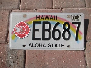 Hawaii 2019 Firefighter license plate # EB 687 - Bild 1 von 1