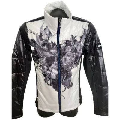 Woman Descente Lynca Zip Up Primaloft Jacket/coat*Size 8*Black/white Floral - Image 1 of 4