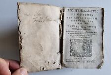 1590 - APOPHTHEGMATUM EX OPTIMIS UTRIUSQUE LINGUAE SCRIPTORIBUS PAULLI MANUTII