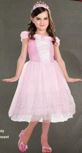 Costume vestito Halloween principessa Cenerentola rosa bambina taglia M 8-10 - Foto 1 di 3
