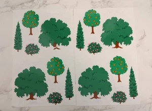 Vtg Mrs. Grossman's Sticker Lot Tree Bush 4 Mods Green 1993 Retired S4 - Picture 1 of 3