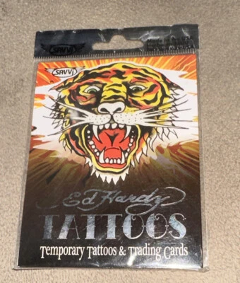 Tatuajes temporales Ed Hardy + tarjetas coleccionables # ICT065 * León gato salvaje Foto 1 de 4
