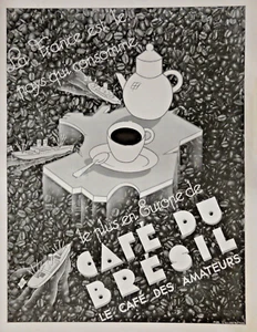 PUBLICITÉ DE PRESSE 1936 CAFÉ DU BRÉSIL LA FRANCE CONSOMME LE PLUS EN EUROPE - Foto 1 di 1