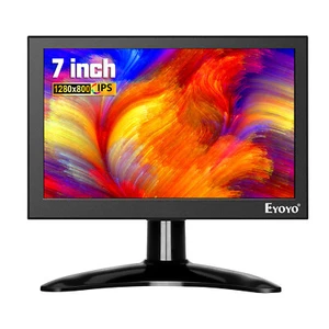 Eyoyo Small 7in HDMI Second Monitor for PC/Raspberry Pi/Security Camera/CCTV/PS4 - Picture 1 of 22