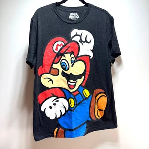 Nintendo Super Mario T-Shirt Kurzarm Gr. XL anthrazit grau RIESIGE Grafik Tee - Bild 1 von 4