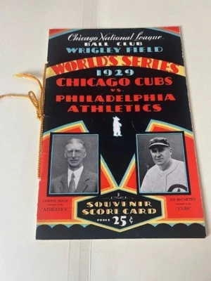 Original 1929 MLB World Series Souvenir Program/Score Card, Wrigley Field - Image 1 of 4