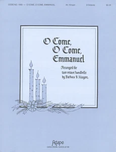 O Come, O Come, Emanuel Sheet Music 2 Octave Handbells 1992 Kinyon Agape 1565 - Picture 1 of 3