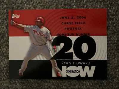 2007 Topps Generation Now Insert #GN20 Phillies Ryan Howard Baseball Card - Image 1 of 2
