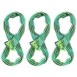 3x Paws & Claws 33cm Tug-Of-War Infinity Rope Dog Chew Toy w/ Squeaker BL/GRN - Picture 1 of 6