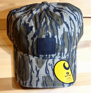 Carhartt CAMO GREEN HAT Mens MOSSY OAK Cap Strap Back Outdoors Patch Work NWT B - Picture 1 of 13