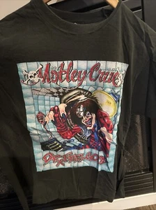 VINTAGE RARE 1989 Motley Crue Dr Feelgood Tour Shirt Mens L USA Double Side A4 - Picture 1 of 3