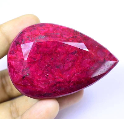575.00 Ct Natural Huge Blood Red Ruby Pear Certified Loose Gemstone - Image 1 of 4