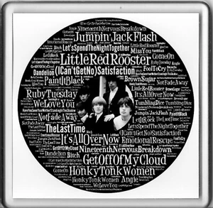 ROLLING STONES Acryl Bierdeckel Getränk Untersetzer Wortkunst Song Schallplatte Titel Musik - Bild 1 von 1