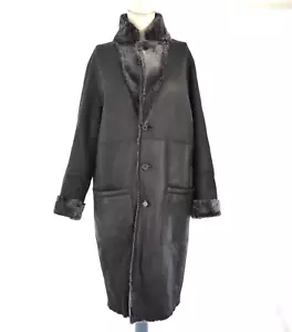 Joseph Shearling Coat Brittany Black Leather Real Fur Reversible UK 10 BNWT - Picture 1 of 13