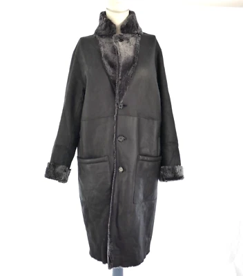 Joseph Shearling Coat Brittany Black Leather Real Fur Reversible UK 10 BNWT - Image 1 of 4