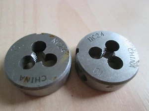 Lot (2) NEW #10 #10-24 #10-NC24 SAE Die HSS Steel Die (Some Rust Spots) #T16SD - Picture 1 of 6