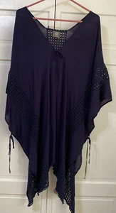 Vince Camuto Swimsuit Cover Up Open Sides Navy Blue Viscose Fits X-Large. - Picture 1 of 9