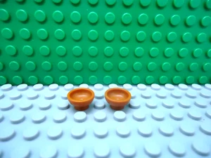Lego mini figure 2 Dark Orange Friends Serving Bowl China Cooking NEW - Picture 1 of 1