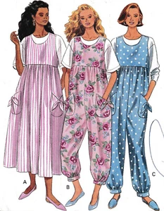Maternity Jumper Dress Jumpsuit Pattern Sizes 14 16 18 Butterick 5337 Vtg 1990s - Picture 1 of 8