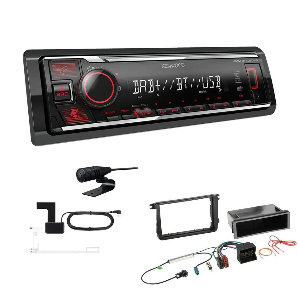 Kenwood DAB Receiver Autoradio Bluetooth für Volkswagen VW Caddy III schwarz