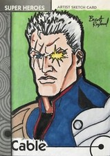 Cable Sketch Card by Brent Ragland! Marvel Fleer Retro 2013!