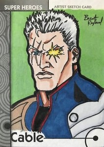 Cable Sketch Card by Brent Ragland! Marvel Fleer Retro 2013!