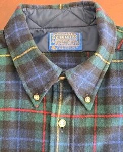 Camicia Pendleton Fireside anni 80 lana vergine SMITH TARTAN blu verde grande flanella - Foto 1 di 7