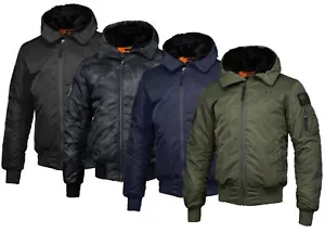 PIT BULL WEST COAST Herren Übergangs-Jacke SHERPA HOODED BOMBER ENCINO Übergang - Picture 1 of 14