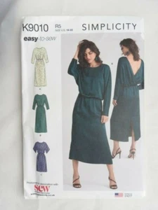 Simplicity K9010 sewing pattern  Dress with Wrap Back Sz 14 - 22 UNUSED UNCUT - Picture 1 of 2