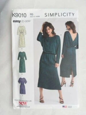 Simplicity K9010 sewing pattern  Dress with Wrap Back Sz 14 - 22 UNUSED UNCUT - Image 1 of 2