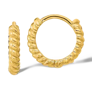 14 Karat massive Gelbgold Huggie Mini Creolen - Bild 1 von 4