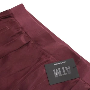 ATM NWT Dress Pants / Joggers Size M US In Solid Red 100% Silk - Picture 1 of 13