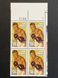 1993 Scott # 2766 Joe Louis 29-cent Stamp, MNH Plate Block 4 - Picture 1 of 1