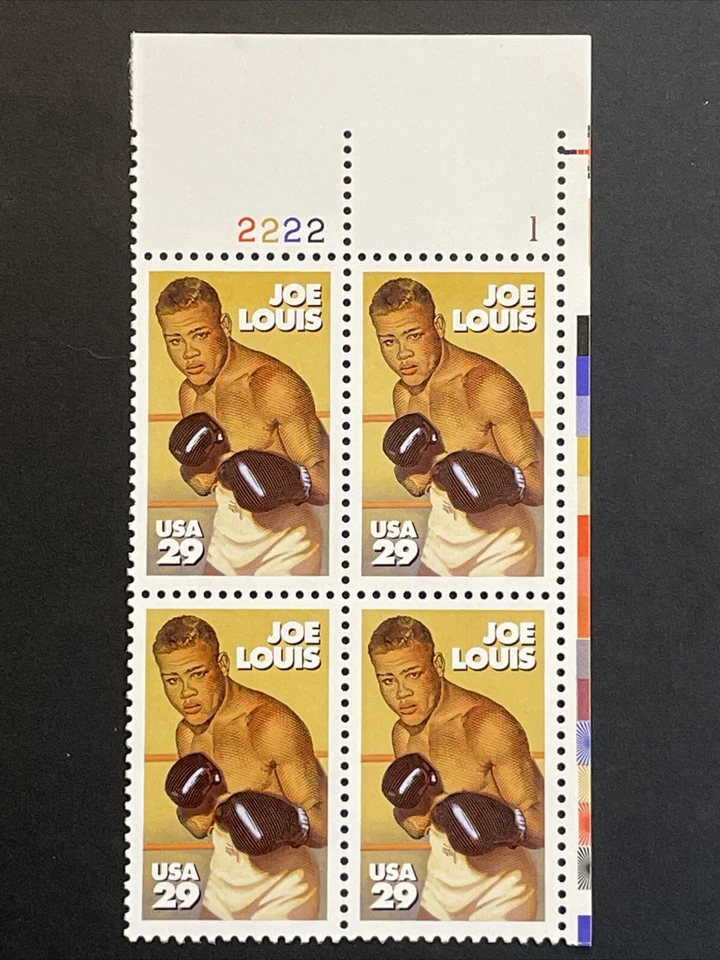 1993 Scott # 2766 Joe Louis 29-cent Stamp, MNH Plate Block 4 - Image 1 of 1