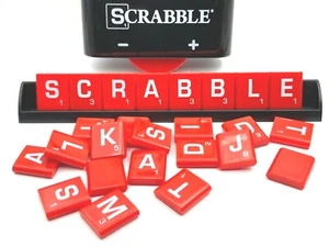 Scrabble Electronic Scoring Red Letter Tiles Game Replacement Pieces Crafts UPic - Picture 1 of 6