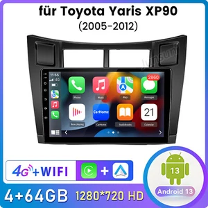 Für Toyota Yaris XP90 2005-2012 9'' Autoradio GPS Navi Android 13 WIFI 4G BT DAB - Bild 1 von 12