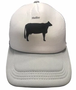Heifer Cow Gray, White & Black SnapBack Trucker Mesh & Foam Hat Cap NEW - Picture 1 of 11