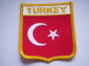 Flaggen Wappen Aufnäher TURKEY - Picture 1 of 1
