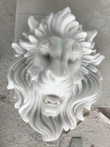 BEAUTIFUL CARVED MARBLE LION POOL HEAD OR FOUNTAIN SPOUTS - CMLH1 Cover