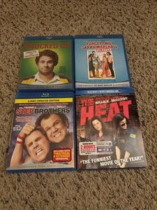 4 comedy blu-rays for 10 dollars. Knockedup/SarahMarshall/StepBrothers/TheHeat - Picture 1 of 2