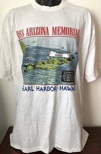 Vtg Crazy Shirt USS ARIZONA Memorial Pearl Harbor Hawaii Mens Battleship XL NWT - Picture 1 of 12